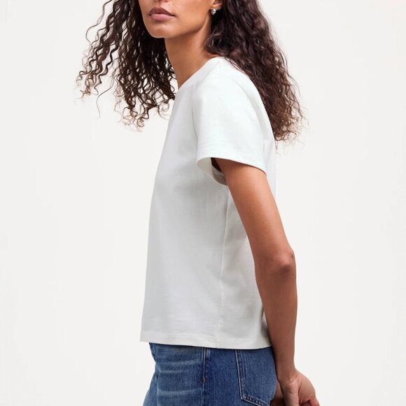 Madewell Cotton Perfect Crewneck Short Sleeve Tee White Size S NWT - Picture 2 of 8